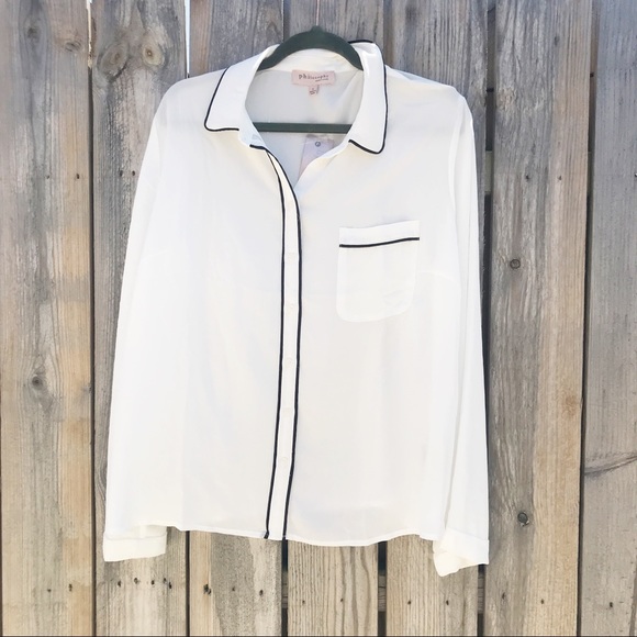 Philosophy Apparel Button Front Blouse - Picture 2 of 8